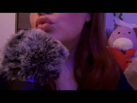ASMR mouth sounds, kisses, hair play (UP CLOSE AND TINGLYYY) ˚*ೃ༄