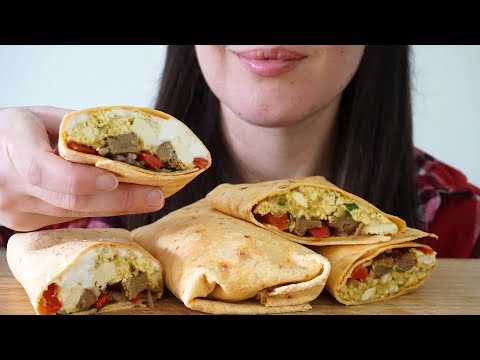 ASMR Eating Sounds: Breakfast Burritos (No Talking)