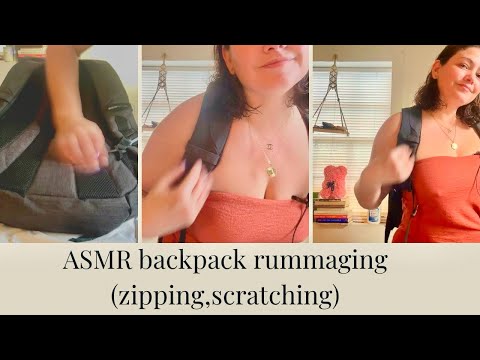 ASMR BACKPACK RUMMAGING(zipping,scratching)@aramoonasmr1111 #asmrvideo #tingles #asmrscratching