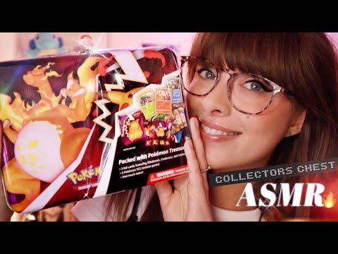 ASMR 🔥 Pokemon TCG Charizard Collectors Chest & Booster Pack Opening!   ☆ Cozy Whispered Unboxing