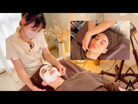 ASMR Japanese Tansan Facial treatment by Endosan in Tokyo, Japan (soft spoken)