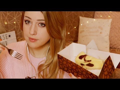 🍰 EATING CHEESECAKE in your ears 🍰 ASMR Sticky sounds, Eating Sounds, Cheesy