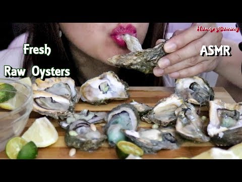 ASMR FRESH RAW OYSTERS EATING SOUNDS NO TALKING