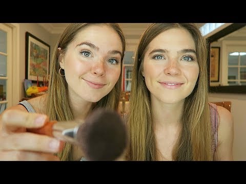 ASMR TWINS Doing Your Makeup + Personal Attention