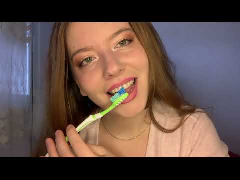 ASMR | Teeth Brushing + Tongue Brush