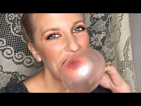 ASMR Chewing & Popping Bubblicious Strawberry Gum| No Talking