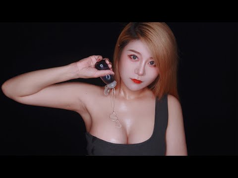 ASMR Hot Girl Liquid on Me | Gel Lotion Sounds & Hand Movements 【Old Time】