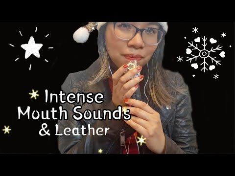 ASMR INTENSE EAR TO EAR MOUTH SOUNDS & LEATHER SOUNDS (Whispering, Crinkles) 🖤✨ [Patreon Teaser]