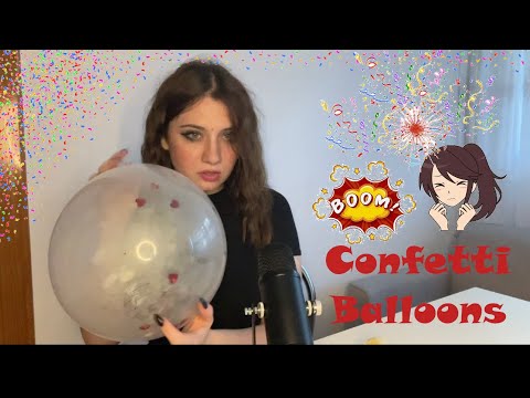 ASMR | Bursting And Popping Confetti Balloons Under Arm | Satisfying Asmr Triggers 💕💕