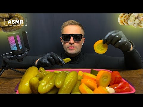 ASMR MUKBANG PICKLED VEGETABLES (Cucumber, tomato, zucchini) | VEGGIES PLATTER | Andrew ASMR