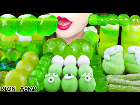 【ASMR】GREEN DESSERTS💚 SHINE MUSCAT,CANDIED MARSHMALLOW,SUGAR PASTE MUKBANG 먹방 EATING SOUNDS