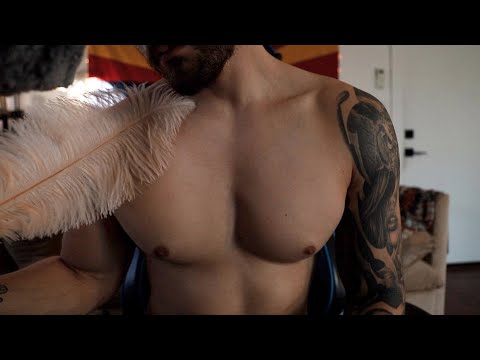 ASMR Chest Tickles With a Feather - Physical ASMR Tingles