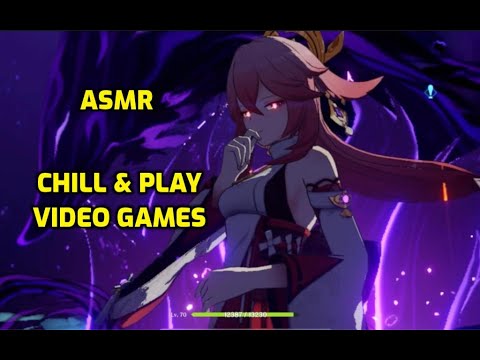 ASMR | Genshin Impact Gameplay w/ Mic Scratching & Whispers | chill & play video games with me...😴👾💕
