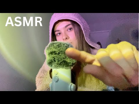ASMR fluffy brain massage (with positive affirmations, visual triggers, mic twirling)