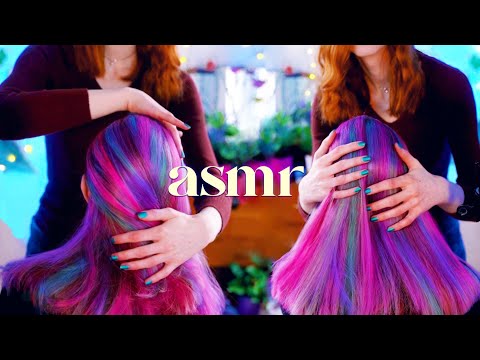 WHISPERED ASMR - Real Person Hair Play | Hair Brushing ~ Scalp Massage