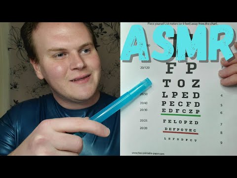 ASMR - Fast Paced Eye Exam Roleplay - Light Triggers, Latex Sounds, Markers, Vision Test, Whispers,