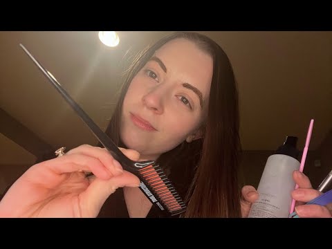 ASMR Scalp Spa Role Play Pt 1 (hair sectioning & brushing, scalp brushing, scratching, plucking)