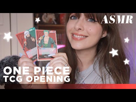 ASMR 🏴‍☠️ One Piece TCG Booster Pack Opening! Whispering, Tapping & Crinkly Packaging Sounds