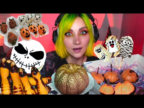 ASMR 🎃Eating Halloween treats🎃 Eating, mouth sounds