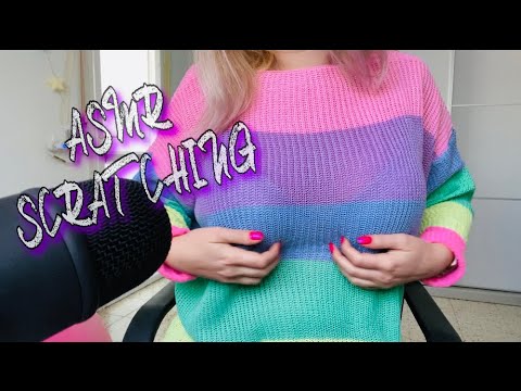ASMR scratching rainbow sweater/ fabric sounds