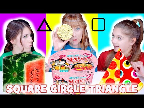 ASMR Square Food VS Triangle Food VS Circle Food Challenge Mukbang