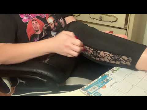 ASMR Scratching & Rubbing Lace Leggings (fast & aggressive, no talking)