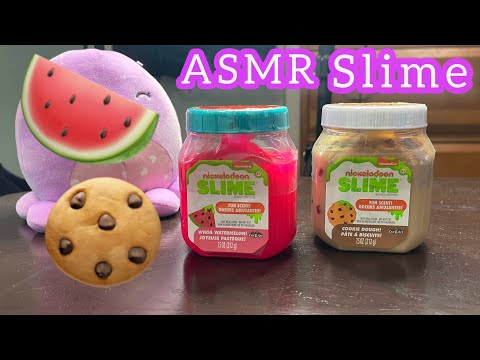 ASMR Slime Sounds For Sleep ✨4K Video (Water Melon 🍉 and Cookie Dough 🍪Slime)