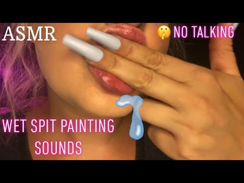 ASMR | wet spit painting sounds only (NO TALKING) 🤫👅🎨