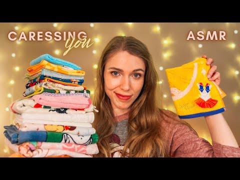 ASMR | Caressing You with the Cute Towels I Got in Japan | Show & Tell, Face Touching, Fabric Sounds