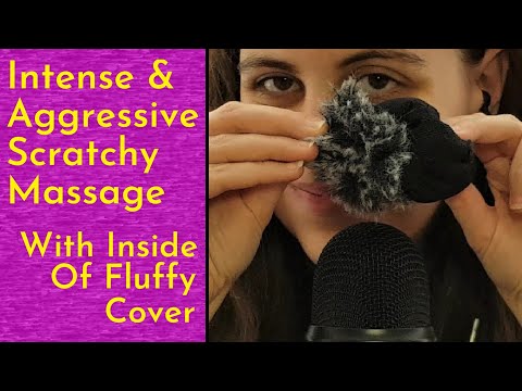 ASMR Intense & Aggressive Scratchy Head Massage With The Woven Fabric Inside The Fluffy Mic Cover