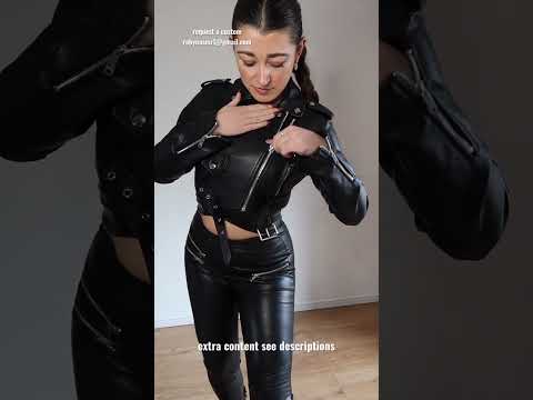 Leather zip matrix glitch #leatherasmr #zip #leathersounds