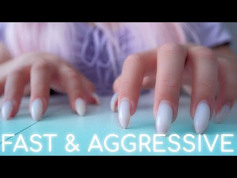 asmr ✨fast & aggressive table tapping + scratching ⚡️ lofi, long nails (no talking)