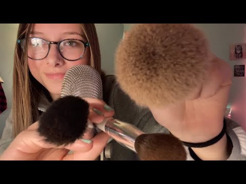 ASMR mic brushing and face brushing✨