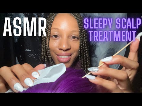 ASMR SCALP TREATMENT AND HAIR PLAY FOR SLEEP 😴 Sleepover with hair brushing and whispering