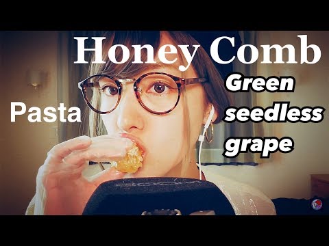 [Sub]ASMR咀嚼音HoneyComb/GreenGrape/Meat sauce pasta/Eating sounds
