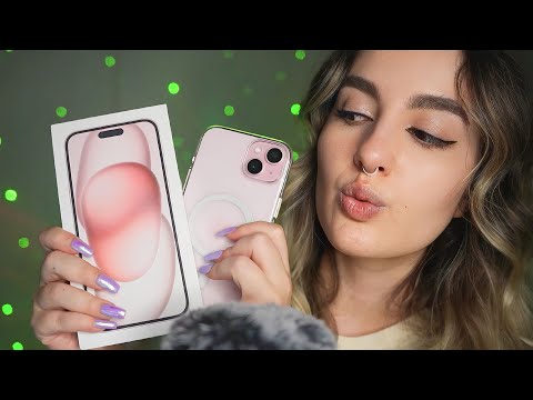 ASMR en español UNBOXING del iPhone 15 PLUS! Es ROSA🩷🩷