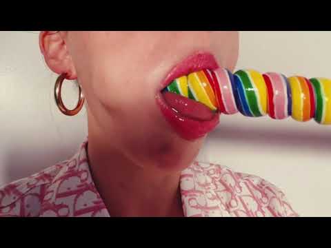 ASMR Food Porn-Rainbow Lollipop in Vintage Dior Jacket
