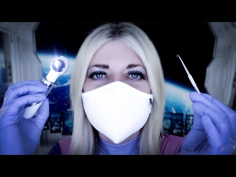 ASMR Ear Exam & Deep Ear Cleaning in Space - Otoscope, Fizzy Drops, Picking, Scraping, Vinyl Gloves