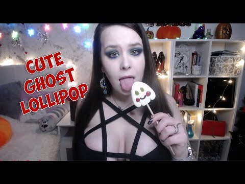 ASMR cute ghost lollipop 👻 mouth sounds