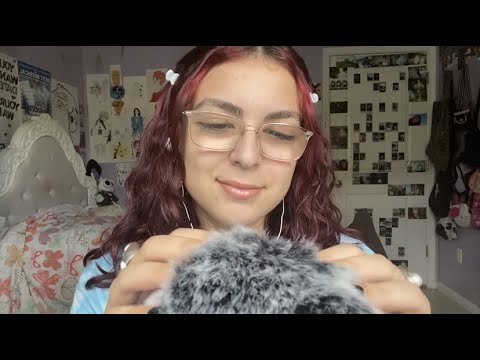 ASMR | searching for bugs (fluffy mic scratching, inaudible whispering, mouth sounds)