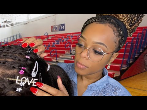 ASMR |📚Girl Plays With Your Hair By The School Bleachers | Styling & Braiding Your Hair Roleplay