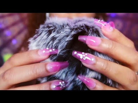ASMR | 1 HR of Gentle Fluffy Mic Scratching | Long Nails + No Talking 🛌