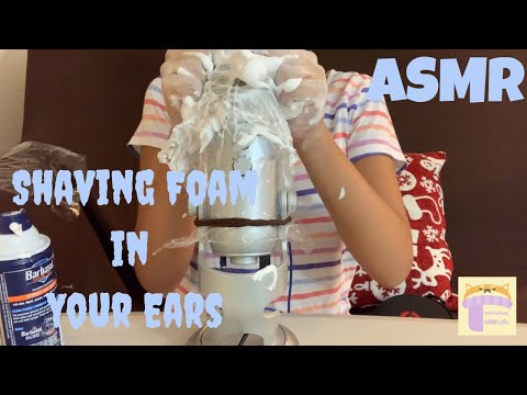 ASMR- Shaving Cream on the Microphone | Plastic Wrap Satisfying
