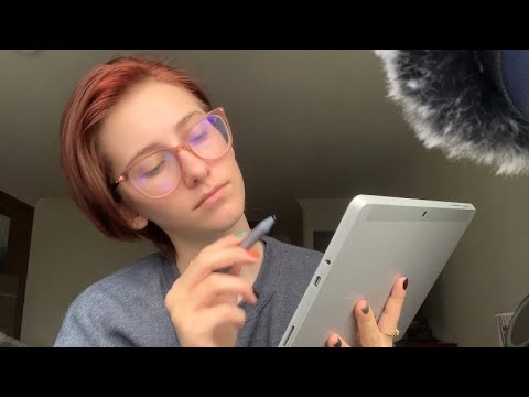 ASMR// Sit and draw and chat with me// tapping+ whispered//