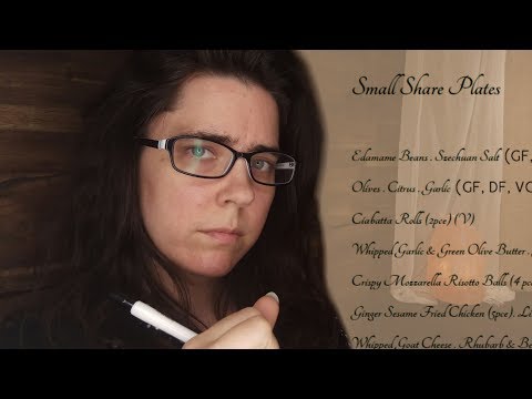 Waitress Reading you the Delectable Menu Role Play ASMR