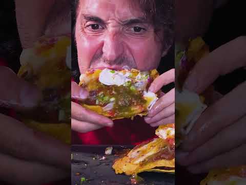 Taco Bell Breakfast Mexican Pizza ! * asmr mukbang no talking messy eating *