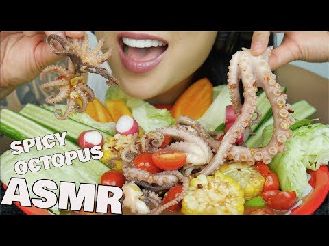 ASMR SPICY THAI OCTOPUS SALAD (EXTREME CHEWY CRUNCHY EATING SOUNDS) | SAS-ASMR