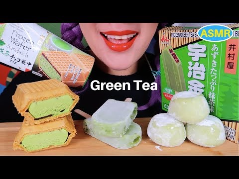 ASMR GREEN TEA ICE CREAM EATING SOUND |녹차 아이스크림동 리얼사운드 먹방|CURIE.ASMR