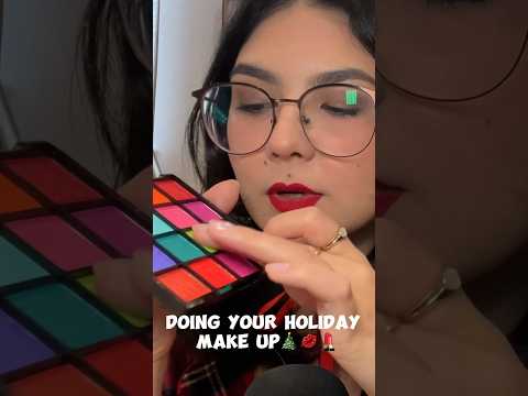 ASMR doing your christmas make up🎄💄 (makeup application, mouth sounds)