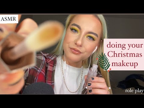 ASMR | doing your Christmas makeup